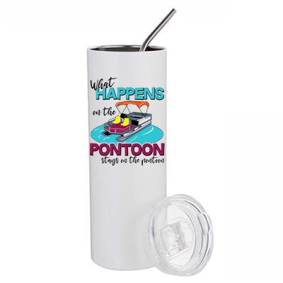 What Happens On The Pontoon Stays On The Pontoon Stainless Steel Tumbler