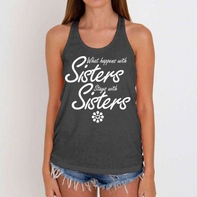 What Happens With Sisters Stays With Sisters Women's Knotted Racerback Tank