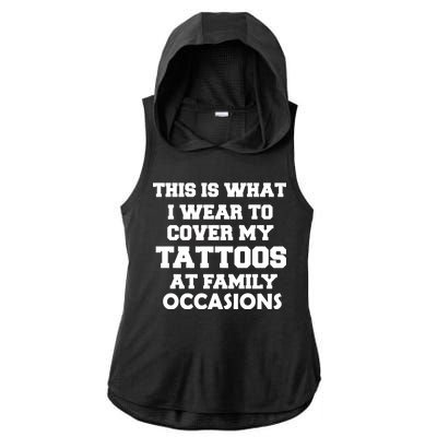 What I Wear To Cover My Tattoos At Family Occasions Ladies PosiCharge Tri-Blend Wicking Draft Hoodie Tank