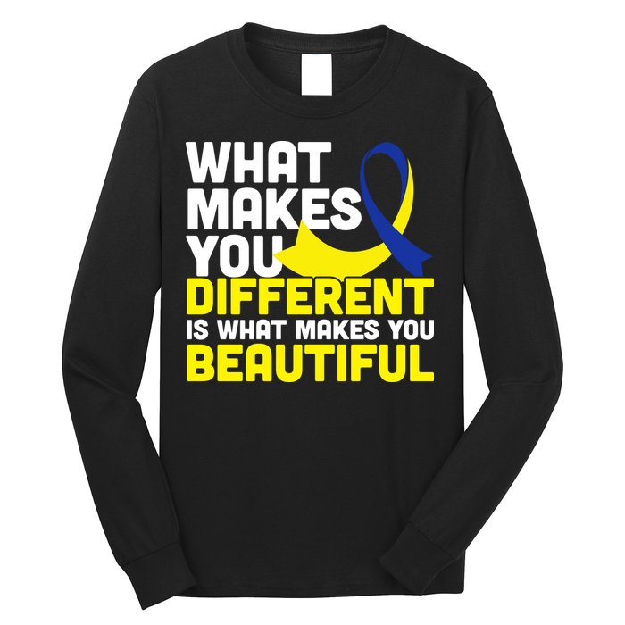 What Makes You Different Down Syndrome Awareness Long Sleeve Shirt