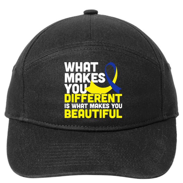 What Makes You Different Down Syndrome Awareness 7-Panel Snapback Hat