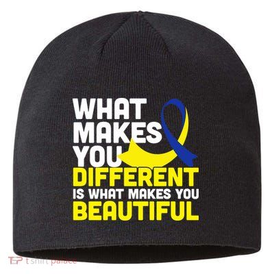 What Makes You Different Down Syndrome Awareness Sustainable Beanie