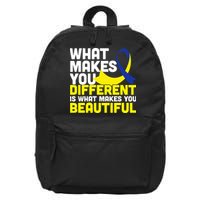 What Makes You Different Down Syndrome Awareness 16 in Basic Backpack