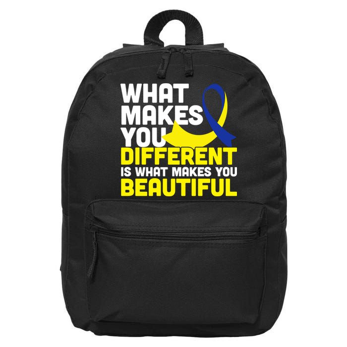 What Makes You Different Down Syndrome Awareness 16 in Basic Backpack
