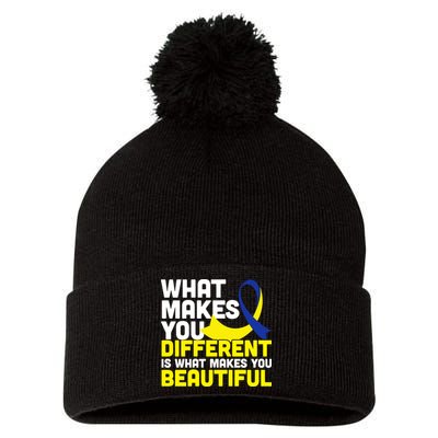 What Makes You Different Down Syndrome Awareness Pom Pom 12in Knit Beanie