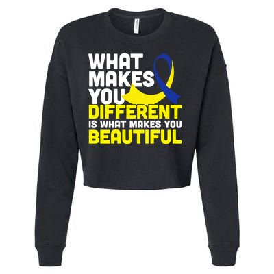 What Makes You Different Down Syndrome Awareness Cropped Pullover Crew