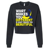 What Makes You Different Down Syndrome Awareness Cropped Pullover Crew