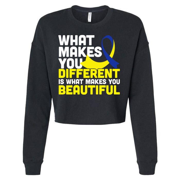 What Makes You Different Down Syndrome Awareness Cropped Pullover Crew
