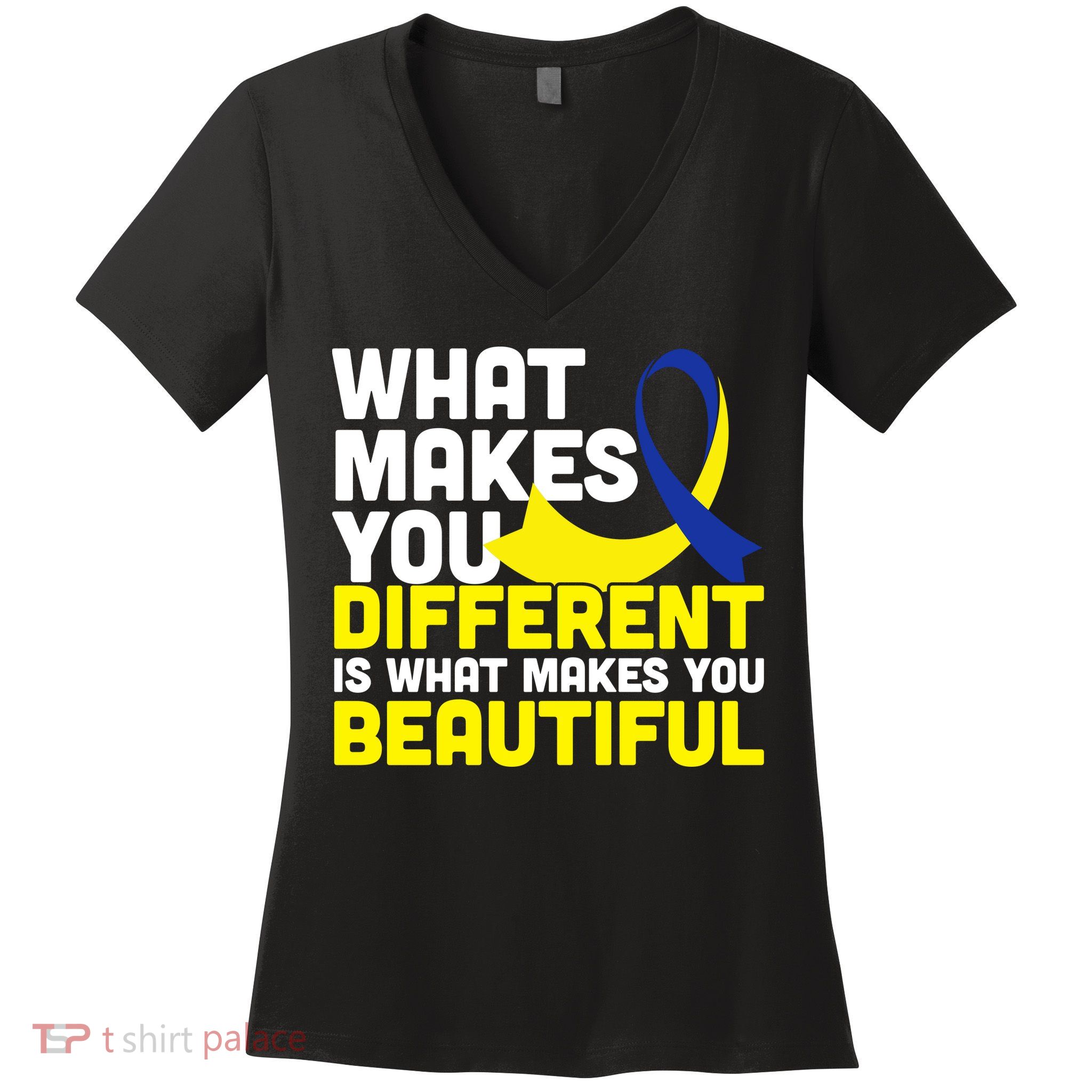 What Makes You Different Down Syndrome Awareness Women's V-Neck T-Shirt