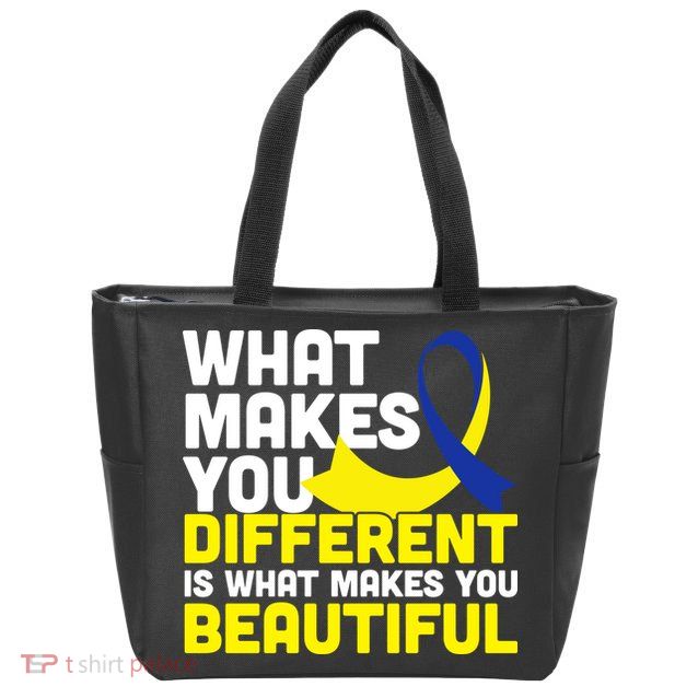 What Makes You Different Down Syndrome Awareness Zip Tote Bag