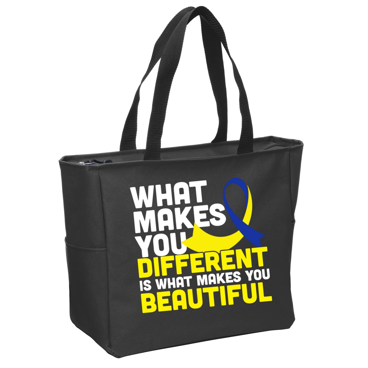What Makes You Different Down Syndrome Awareness Zip Tote Bag
