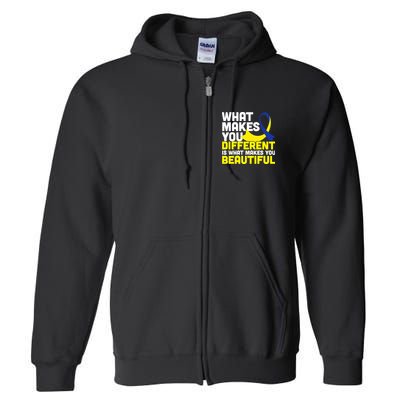 What Makes You Different Down Syndrome Awareness Full Zip Hoodie