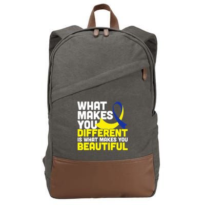 What Makes You Different Down Syndrome Awareness Cotton Canvas Backpack