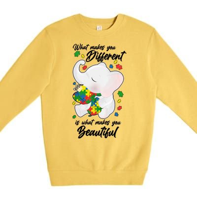 What Makes You Different Is What Makes You Beautiful Autism Premium Crewneck Sweatshirt