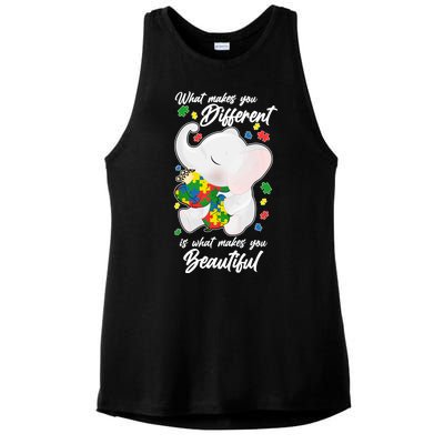 What Makes You Different Is What Makes You Beautiful Autism Ladies PosiCharge Tri-Blend Wicking Tank