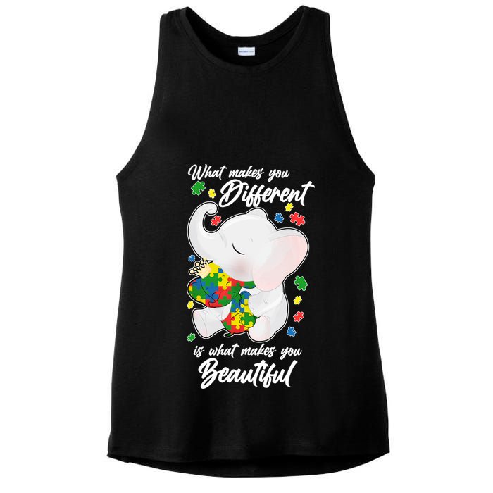 What Makes You Different Is What Makes You Beautiful Autism Ladies PosiCharge Tri-Blend Wicking Tank