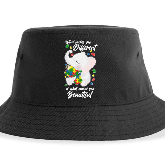 What Makes You Different Is What Makes You Beautiful Autism Sustainable Bucket Hat