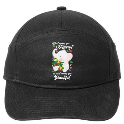 What Makes You Different Is What Makes You Beautiful Autism 7-Panel Snapback Hat