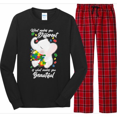 What Makes You Different Is What Makes You Beautiful Autism Long Sleeve Pajama Set