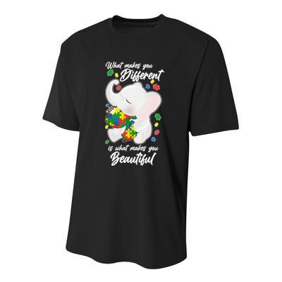 What Makes You Different Is What Makes You Beautiful Autism Youth Performance Sprint T-Shirt