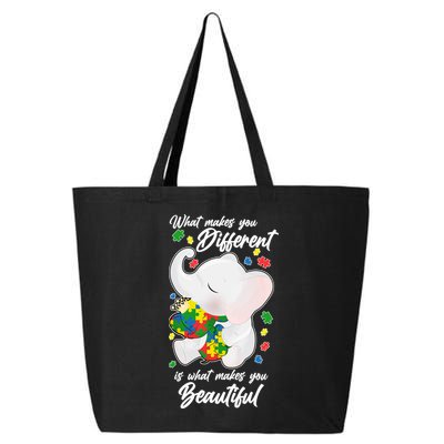 What Makes You Different Is What Makes You Beautiful Autism 25L Jumbo Tote