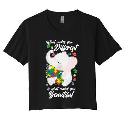 What Makes You Different Is What Makes You Beautiful Autism Crop Top