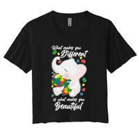 What Makes You Different Is What Makes You Beautiful Autism Crop Top