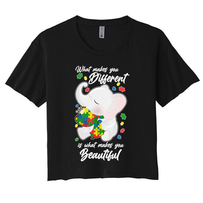 What Makes You Different Is What Makes You Beautiful Autism Crop Top