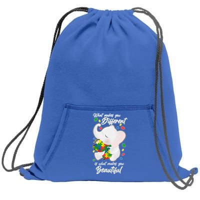 What Makes You Different Is What Makes You Beautiful Autism Sweatshirt Cinch Pack Bag