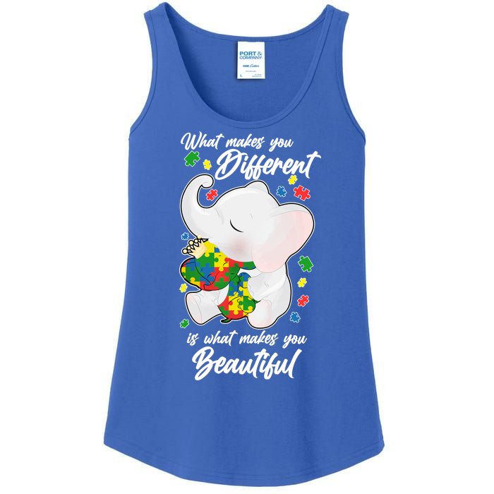 What Makes You Different Is What Makes You Beautiful Autism Ladies Essential Tank