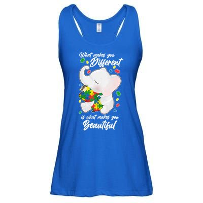 What Makes You Different Is What Makes You Beautiful Autism Ladies Essential Flowy Tank