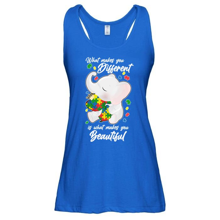 What Makes You Different Is What Makes You Beautiful Autism Ladies Essential Flowy Tank