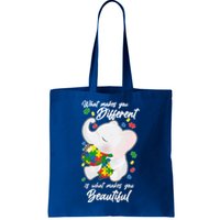 What Makes You Different Is What Makes You Beautiful Autism Tote Bag