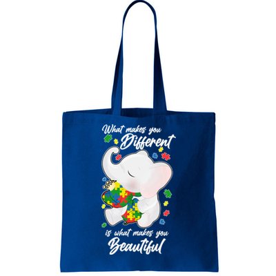 What Makes You Different Is What Makes You Beautiful Autism Tote Bag