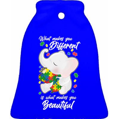 What Makes You Different Is What Makes You Beautiful Autism Ceramic Bell Ornament