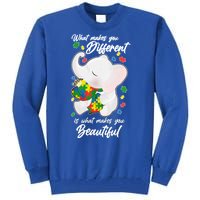 What Makes You Different Is What Makes You Beautiful Autism Tall Sweatshirt