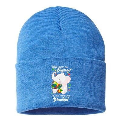 What Makes You Different Is What Makes You Beautiful Autism Sustainable Knit Beanie