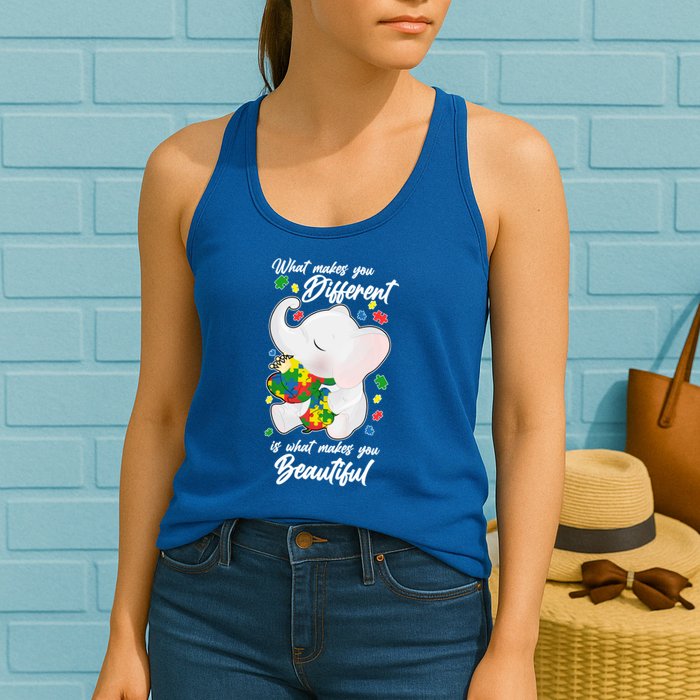 What Makes You Different Is What Makes You Beautiful Autism Womens Tank Top