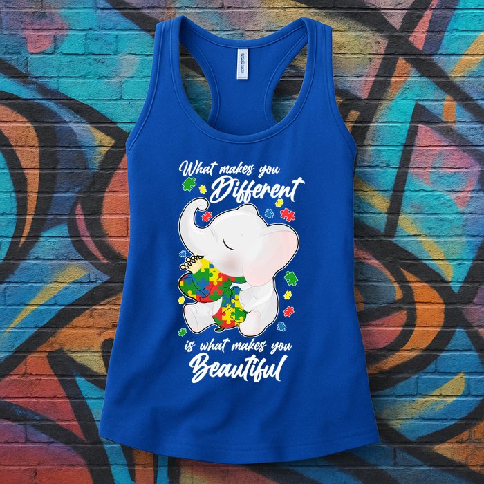 What Makes You Different Is What Makes You Beautiful Autism Womens Tank Top