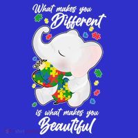 What Makes You Different Is What Makes You Beautiful Autism Stripe Pom Pom Beanie