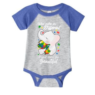 What Makes You Different Is What Makes You Beautiful Autism Infant Baby Jersey Bodysuit