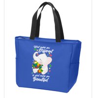What Makes You Different Is What Makes You Beautiful Autism Zip Tote Bag