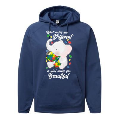 What Makes You Different Is What Makes You Beautiful Autism Performance Fleece Hoodie