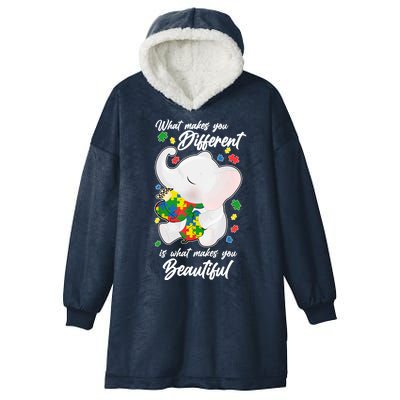 What Makes You Different Is What Makes You Beautiful Autism Hooded Wearable Blanket