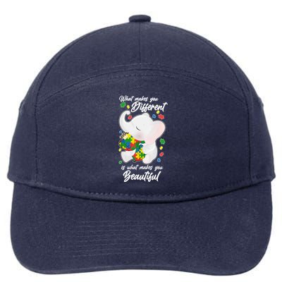 What Makes You Different Is What Makes You Beautiful Autism 7-Panel Snapback Hat