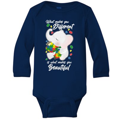 What Makes You Different Is What Makes You Beautiful Autism Baby Long Sleeve Bodysuit