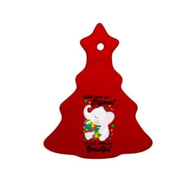 What Makes You Different Is What Makes You Beautiful Autism Ceramic Tree Ornament