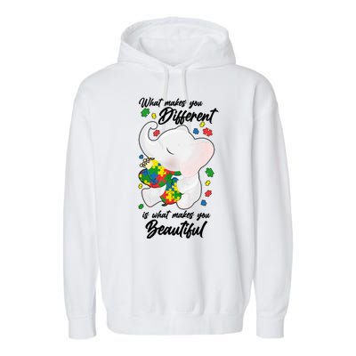 What Makes You Different Is What Makes You Beautiful Autism Garment-Dyed Fleece Hoodie