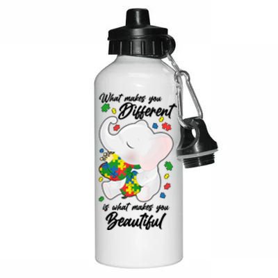 What Makes You Different Is What Makes You Beautiful Autism Aluminum Water Bottle