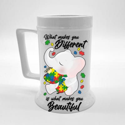 What Makes You Different Is What Makes You Beautiful Autism Beer Stein